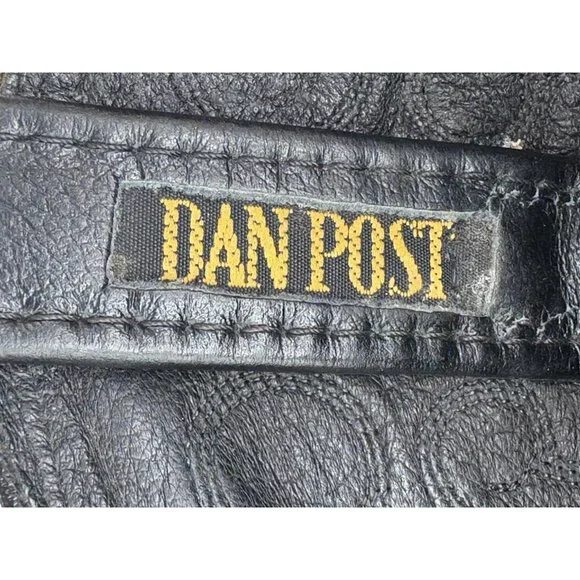 DAN POST Women's Cowboy Boots Black Snip On Pointed Toe Size 6M USA Great GUC - Picture 3 of 12